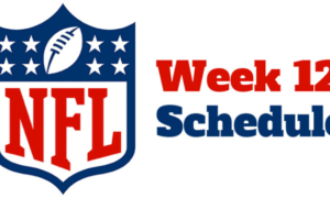 Boston Sports NFL Football week 12 schedule